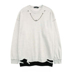 Loose Ripped Fake Two Piece Sweatshirt
