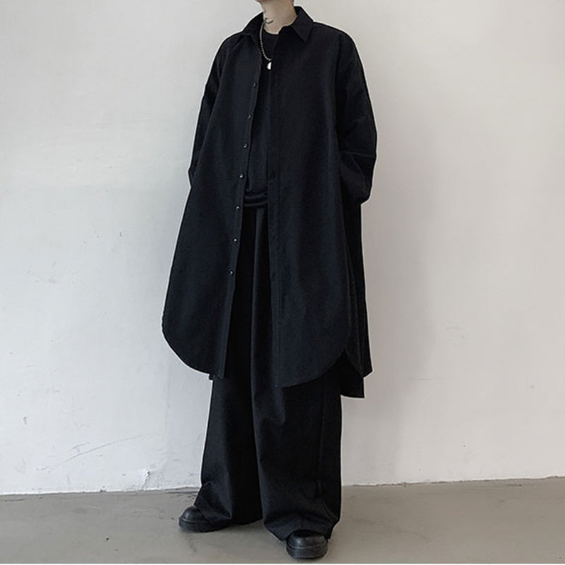 Dark Side Slit Long Sleeve Shirt