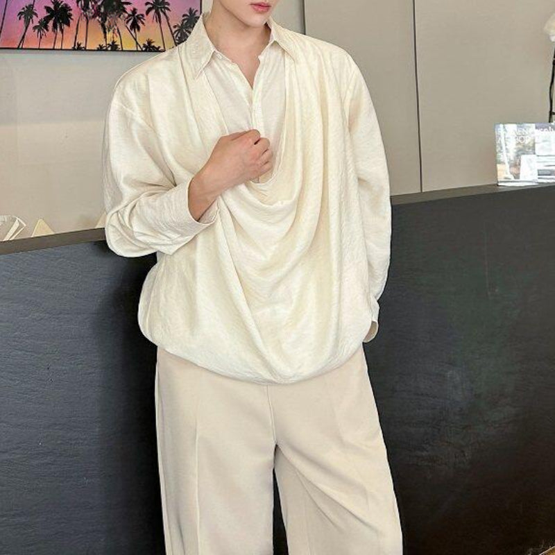 Stacked Fake Two-piece Loose Shirt