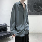 Simple Solid Color Drape Casual Shirt