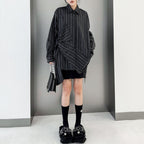 Striped Loose POLO Collar Shirt