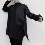 Irregular Stand Collar T-shirt