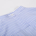 Blue Striped Casual Stand Collar Shirt