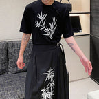 Embroidered Buttoned Casual Loose T-shirt