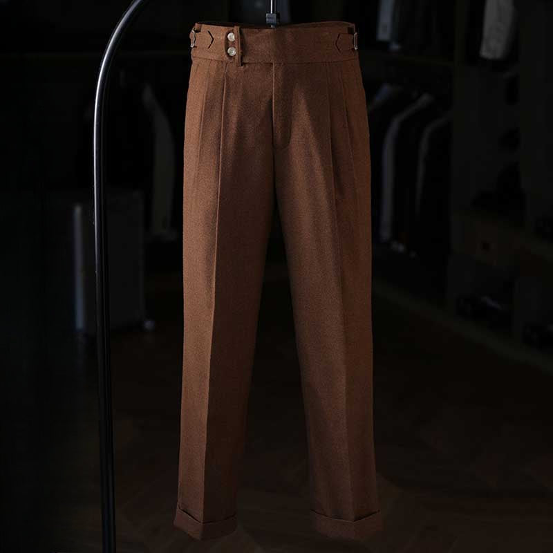 Italian Casual Paris Buckle Straight Business Trousers