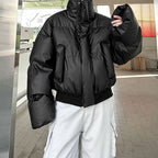 Loose Stand Collar Short Cotton Jacket