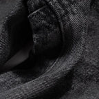 Glitter-coated Slim-fit Stacked Denim Flared Pants