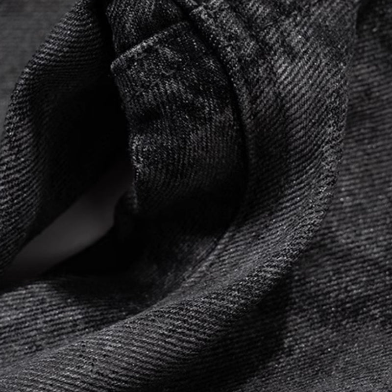 Glitter-coated Slim-fit Stacked Denim Flared Pants