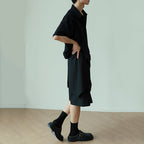 Hollow Lace Short-sleeved Casual Shirt