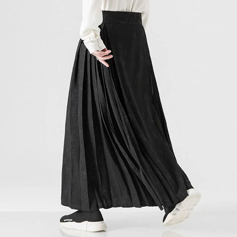 Hanfu Tie Pleated Skirt Hakama Pants