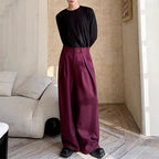 Drape Wide-leg Casual Suit Trousers