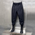 High Waisted Black Casual Trousers