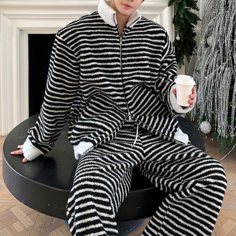 Striped Loose Casual Two-piece Suit