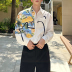 French Oil Painting Patchwork Shirt