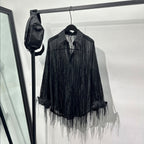 Fringe See-through Loose Casual Shirt