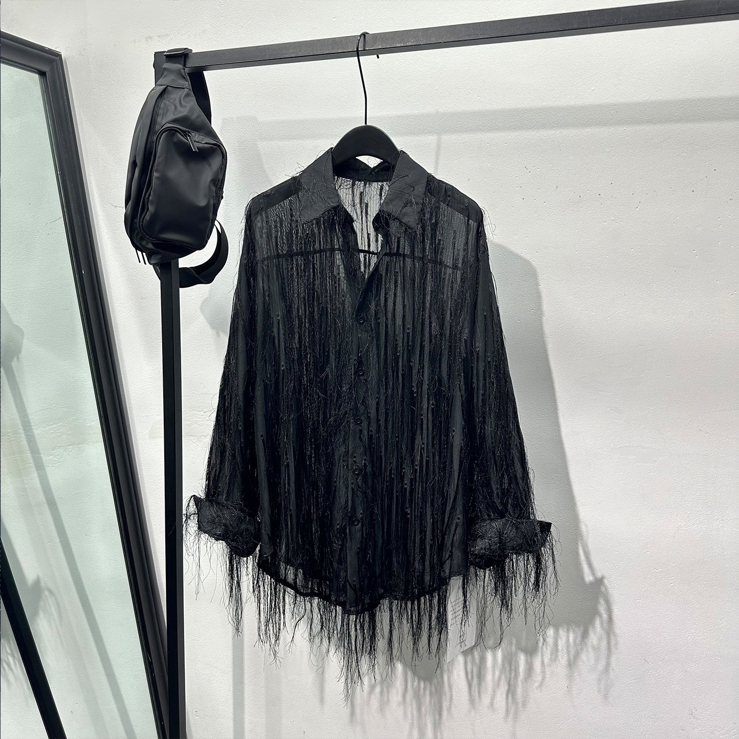 Fringe See-through Loose Casual Shirt