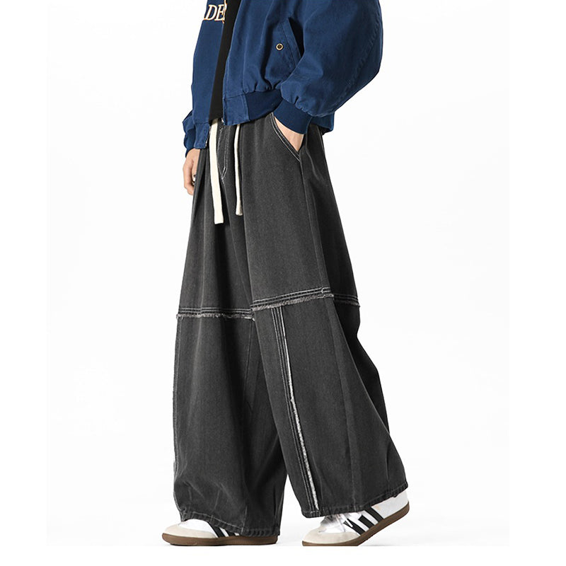 Raw-edge American Harem Straight Pants