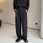 Vintage Embroidered Bamboo Shirt Wide-leg Pants Two-piece Set