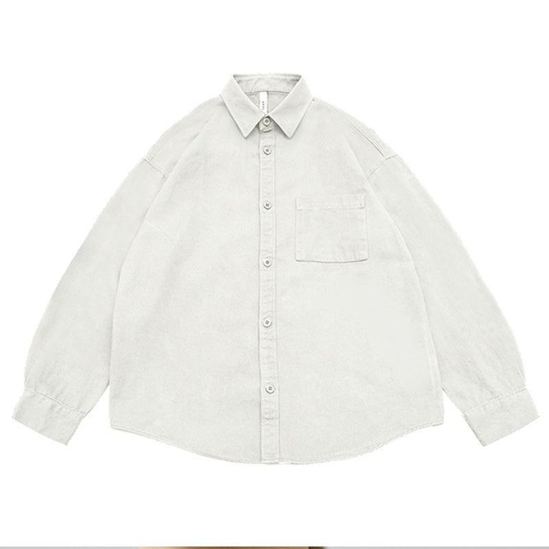Japanese Retro Washed Cotton Loose Shirt