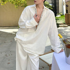 V-neck Sequined Silhouette Shirt