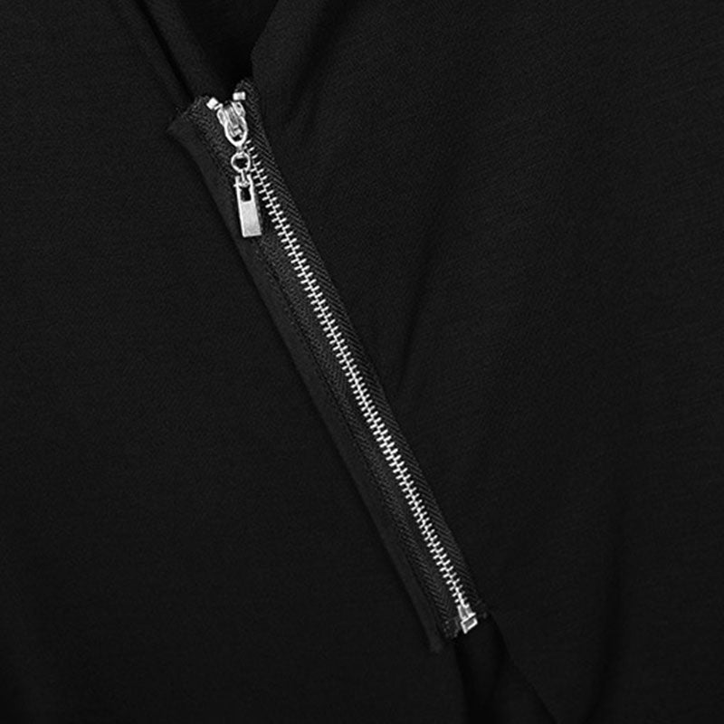 Summer Irregular Zipper T-shirt