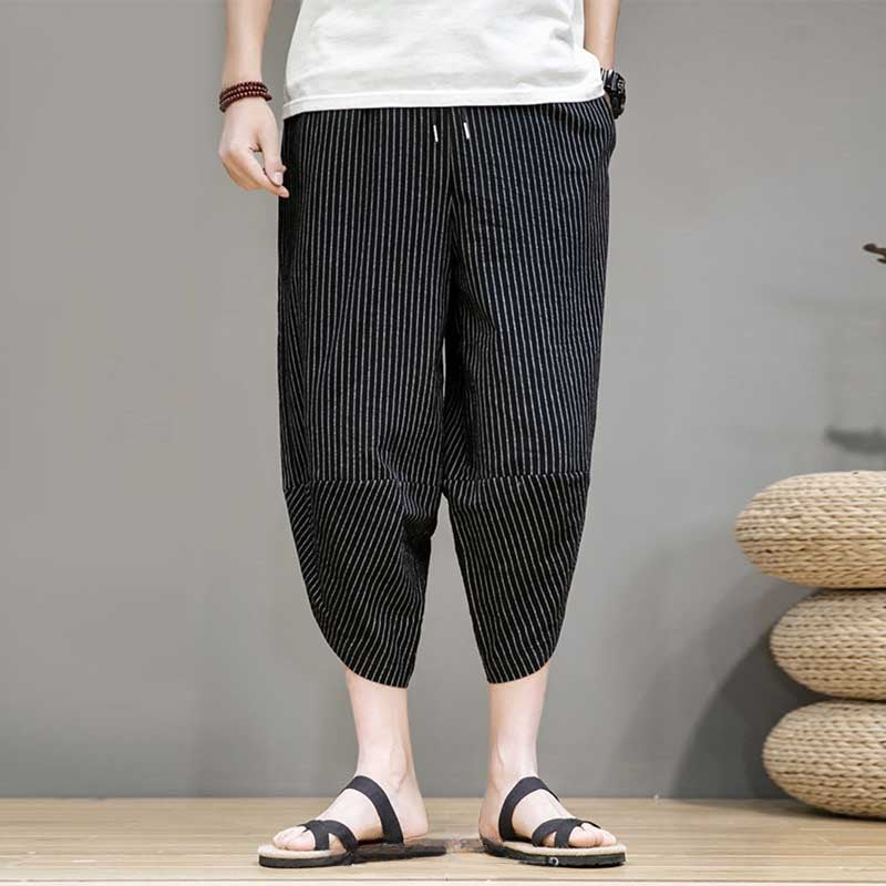 Striped Carrot Loose Wide-leg Casual Pants