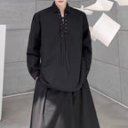 Tie-strap Casual Pullover Shirt