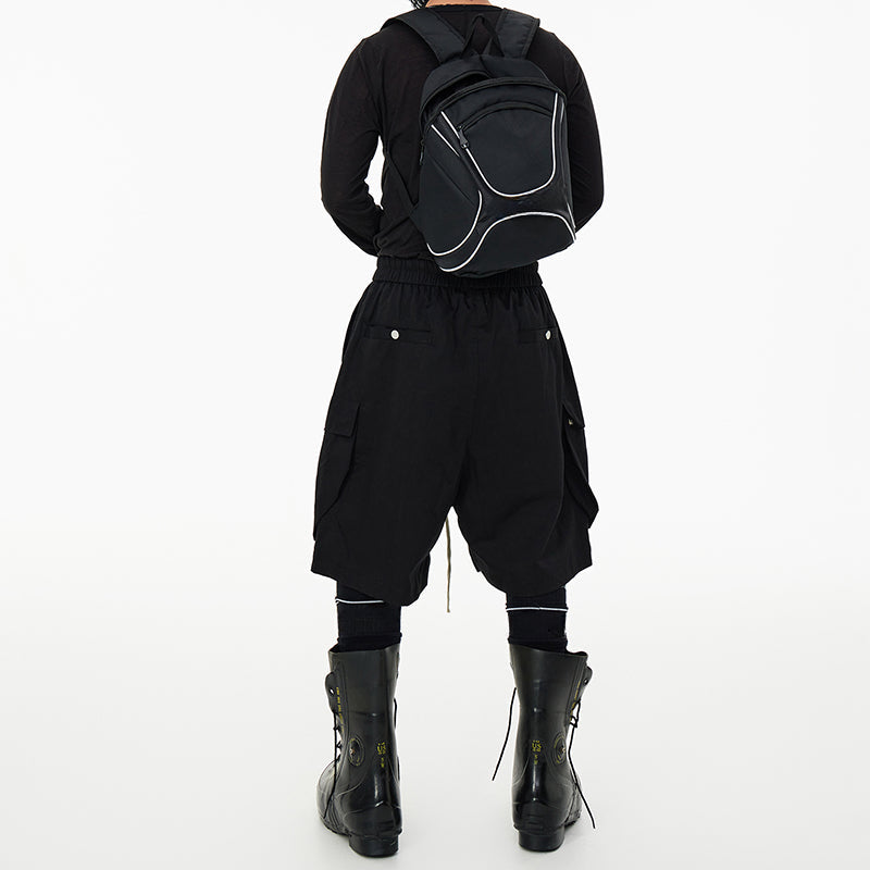 Dark Drawstring Cargo Pocket Three-dimensional Loose Shorts