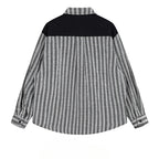 Japanese Fake Two-piece Striped Workwear Shirt