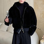 Detachable Reversible Faux Mink PU Leather Jacket