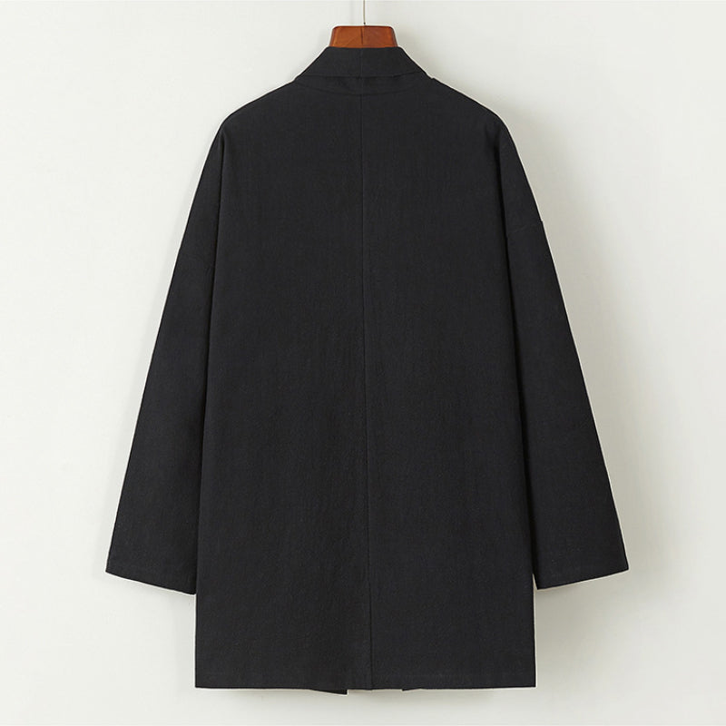 Loose cardigan cotton and linen Coat