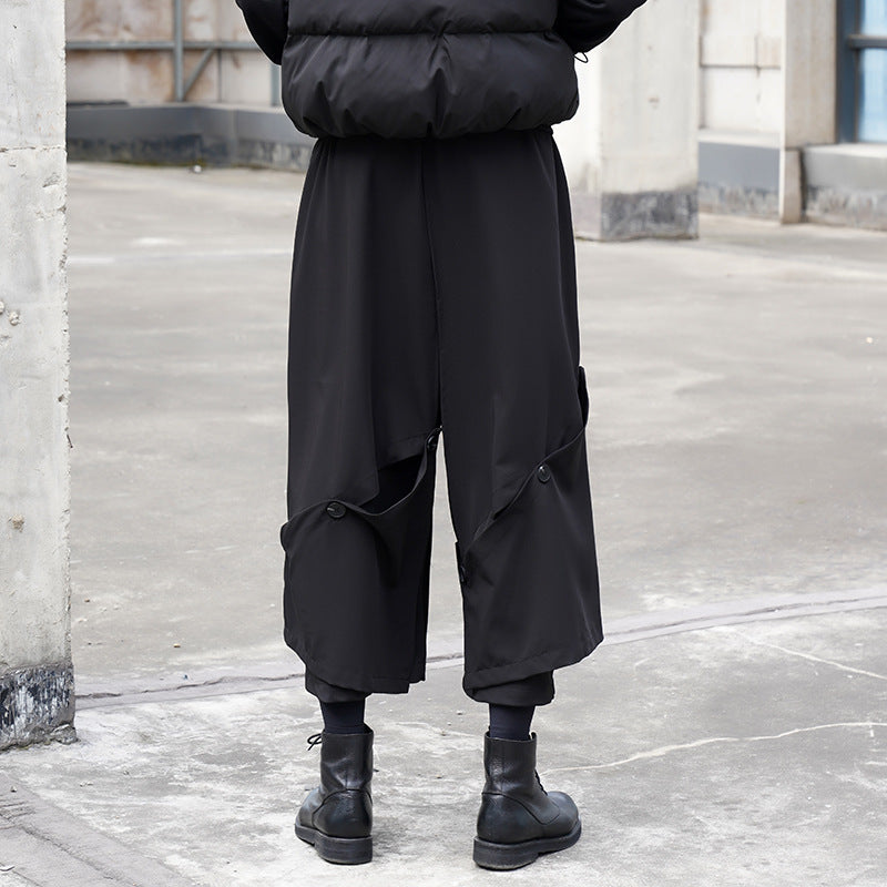 Double Layer Wide Leg Cropped Culottes