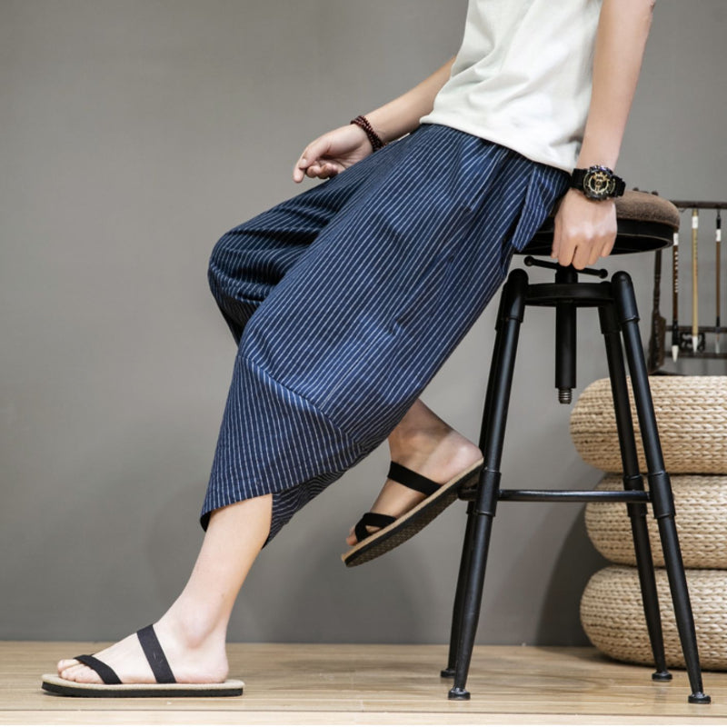 Striped Carrot Loose Wide-leg Casual Pants