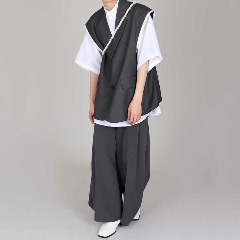 Casual Thin Sleeveless Suit Jacket Draped Loose Pants Two-piece Set