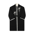 Embroidered Wool Retro Thickened Mid-length Coat