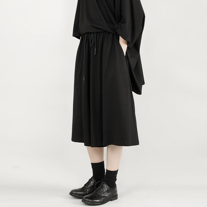 Casual Loose-fitting Wide-leg Cropped Trousers