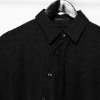 Dark Jacquard Retro Irregular Hem Short-sleeved Shirt