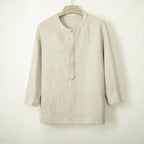 Round Neck Casual Three-quarter Sleeve T-shirt