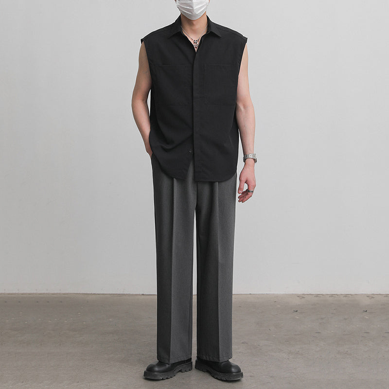 Summer Loose Textured Vest Shirt