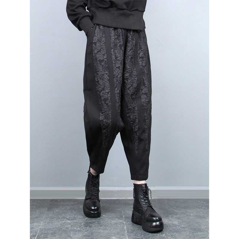 Vintage Jacquard Patchwork Cropped Trousers