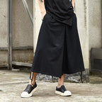 Vintage Drawstring Wide-leg Slacks