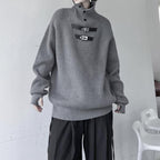 Retro Turtleneck Solid Color Thickened Knitted Sweater