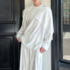 Loose Casual Irregular Shawl Long-sleeved Shirt