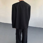 Metal Button V-neck Short Suit Jacket