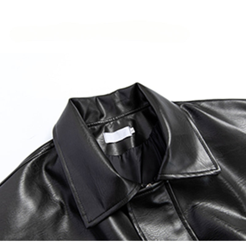 Vintage Padded Leather Short Jacket