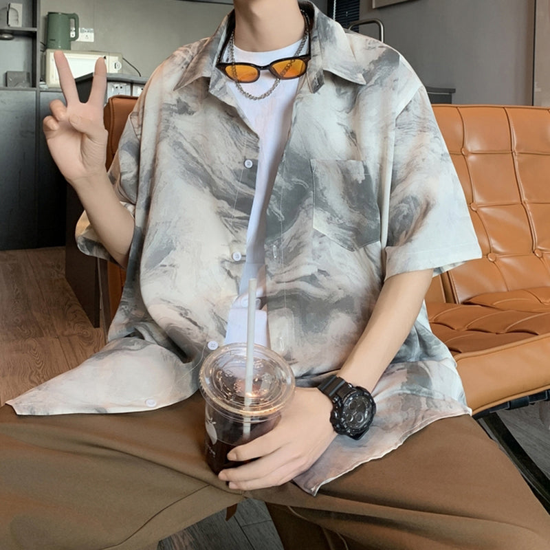 Vintage Tie-dye Floral Casual Shirt