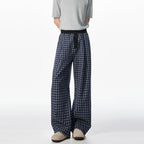 American Loose Wide-leg Patchwork Plaid Pants
