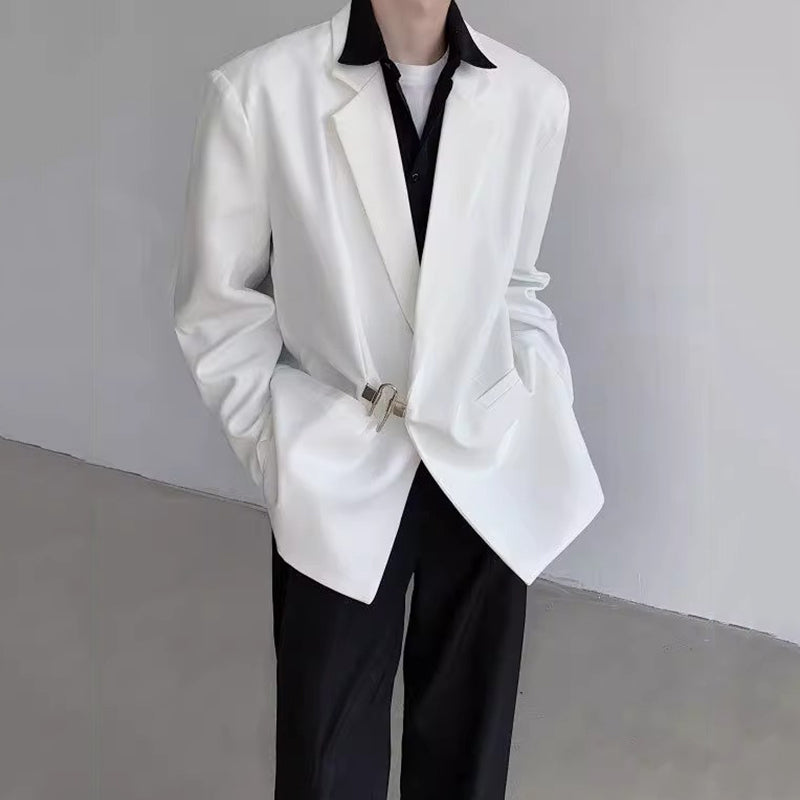 White Suit Jacket with Metal Buttons