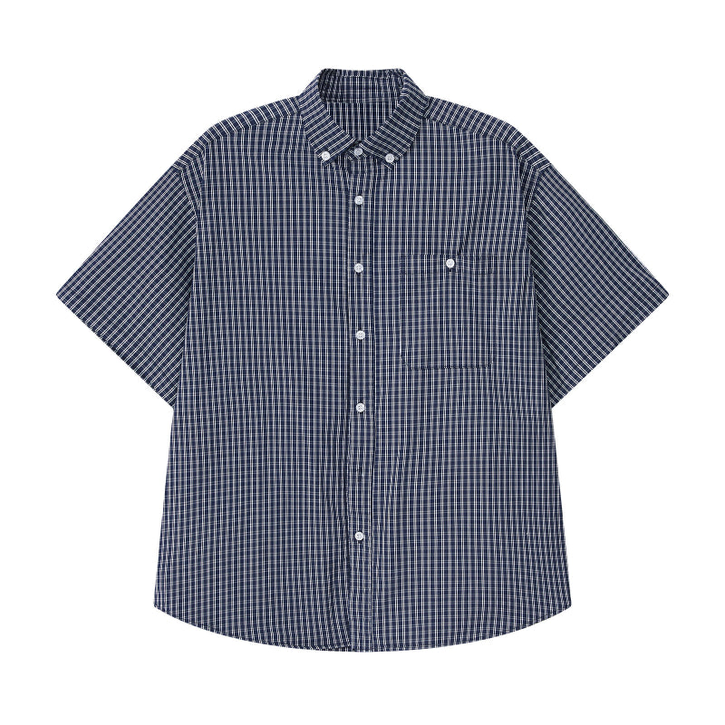 Summer Retro Plaid Short Sleeve Shirt
