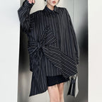 Striped Loose POLO Collar Shirt